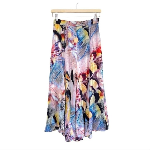NWT Anthropologie Colorful Abstract A-Line Midi Skirt Size 2 - Picture 7 of 16